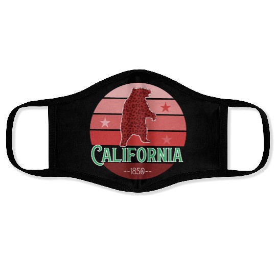California Bear Flag Face Masks