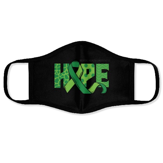 Hope Green Mental Health Support Face Masks