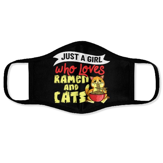 Ramen Cat Bowl Chicken Noodle Soup Japanese Face Masks