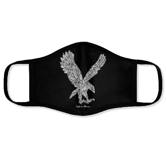 The American Eagle in Flowers Face Masks