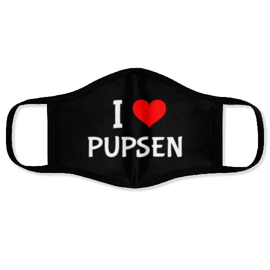 Mom Dad Baby Funny I Love Pupsen Face Masks