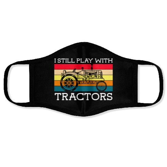 Tractor Farmer Hero Rural Youth Face Masks