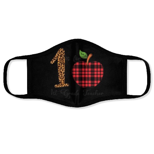 Leopard 1 is For 1st Grade Teacher Face Masks