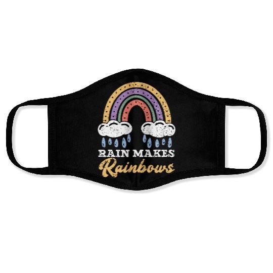 Rain Makes Rainbows Rainbow Whisperer Face Masks