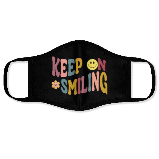 Keep On Smiling Trendy Oversized Vintage Women's Face Masks