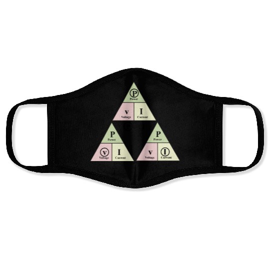 Electrical Power Formulas Triangle for Engineers Face Masks