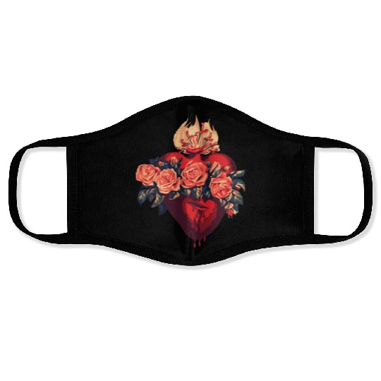 Immaculate Heart Of Mary Vintage Blessed Catholic Face Masks