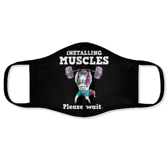 Unicorn Muscle Workout Fitness Training Sport Gym Face Masks