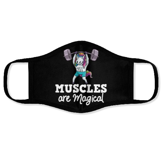 Unicorn Muscle Workout Fitness Training Sport Gym Face Masks