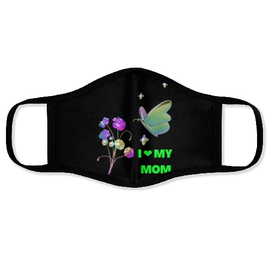 i love you mom dad stylish name Face Masks