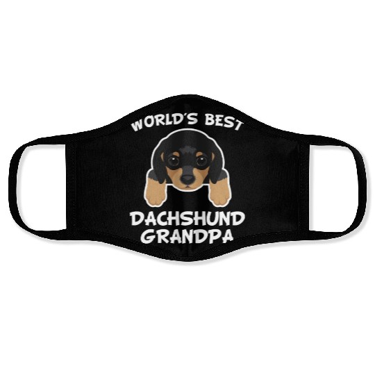 World'S Best Dachshund Grandpa Dog Granddog Face Masks