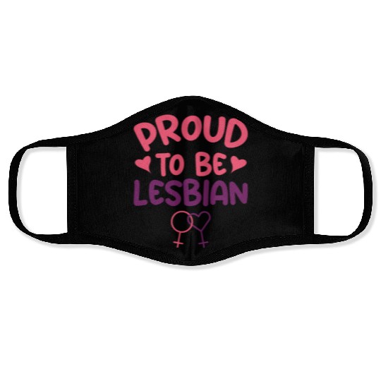Proud To Be Lesbian LGBTQ Bisexual Pride Flag Face Masks