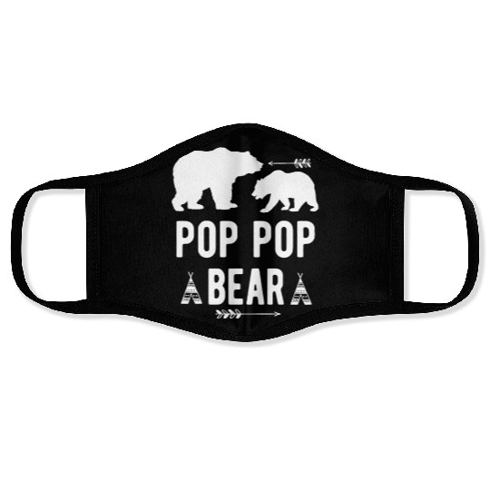 Pop Pop Bear Arrow Grandpa Bear Grandparents Face Masks