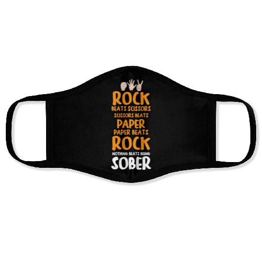 Sobriety Gift for Men or Women Rock Paper Scissors Face Masks