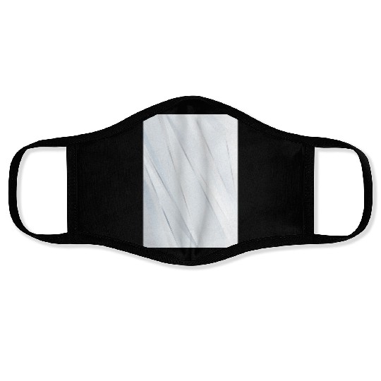 Luxury White Silver Stripes Face Masks