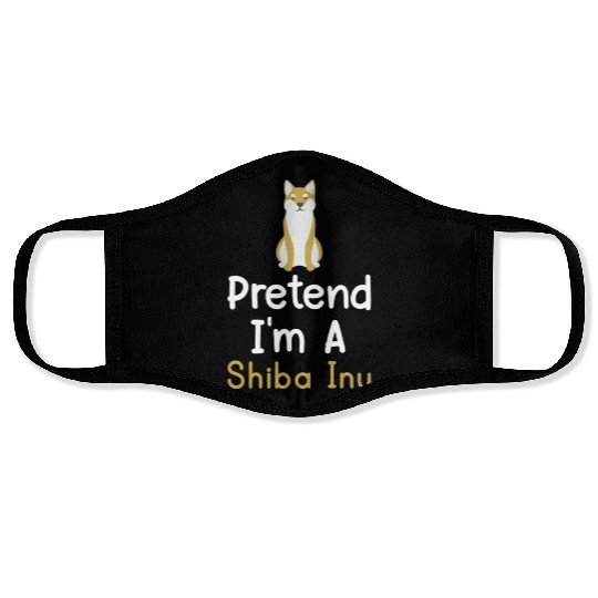 Pretend I m A Shiba Inu Funny Dog Lover Face Masks