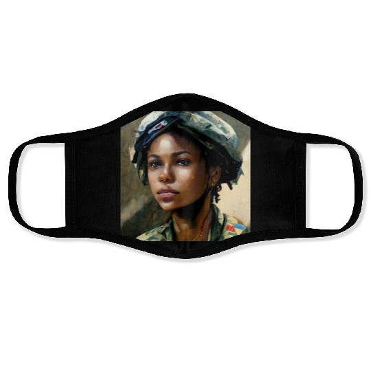 Beautiful US army combat medic painting Face Masks