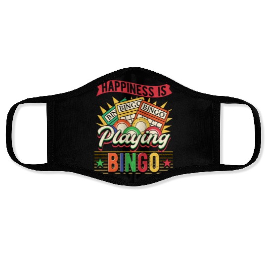 Happiness Is Playing Bingo Face Masks