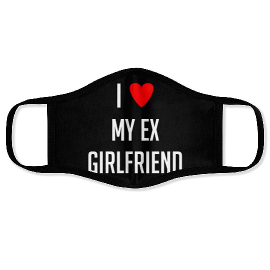 I LOVE MY EX GIRLFRIEND HEART TRENDY Face Masks