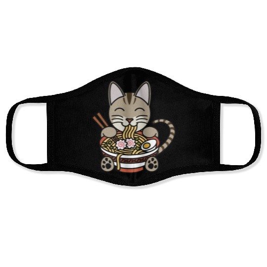 Devon Rex Cat Ramen Noodles Face Masks