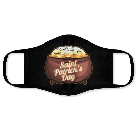 Pot Of Gold For St. Patricks Day Face Masks