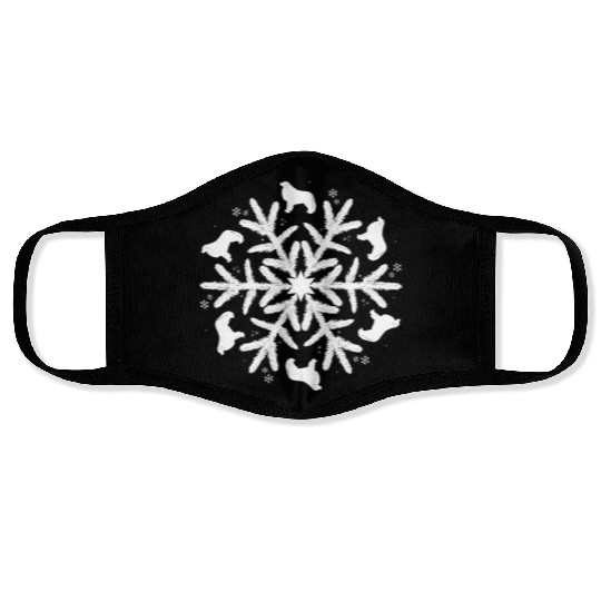 Great Pyrenees Snowflake Pattern Face Masks