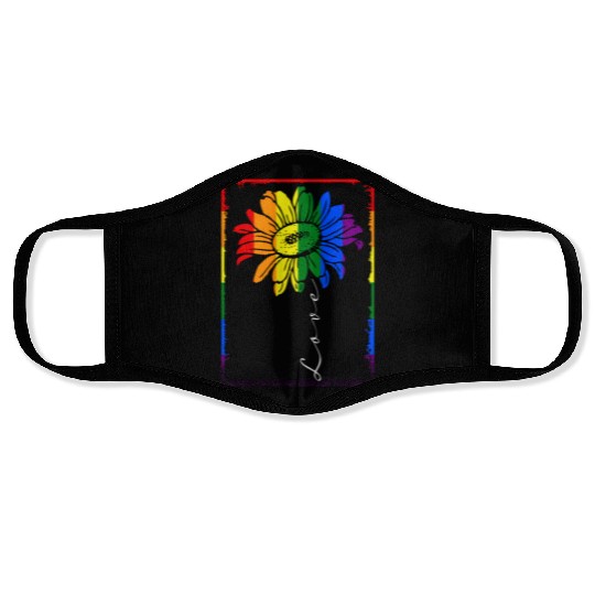 Sunflower Love Rainbow Tolerance LGBT Face Masks