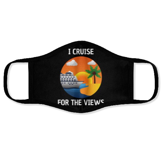 Cruise for the Views Vaction Ship Mardi Gras Face Masks