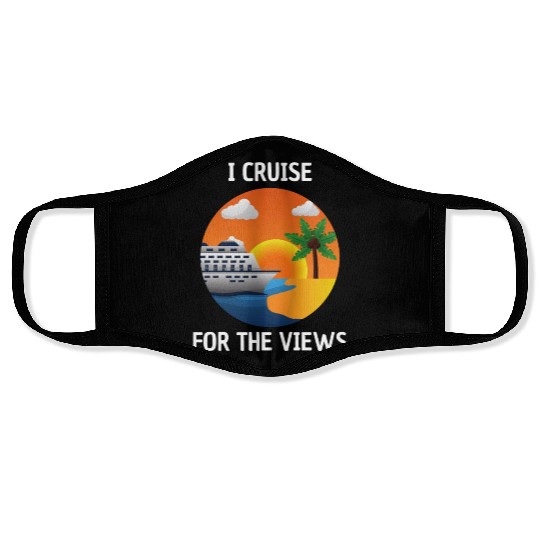 Cruise for the Views Vaction Ship Mardi Gras Face Masks