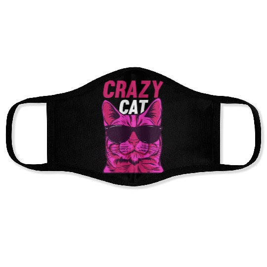 Cat Lover Cat Owner Funny Cat Meme I Crazy Cat Face Masks