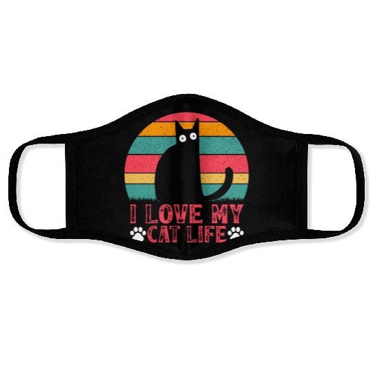 Funny Cat Meme Cat Owner Cat Lover I Love My Cat L Face Masks