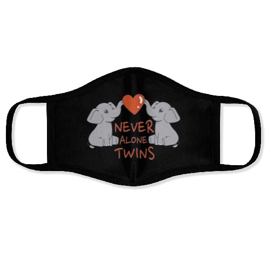 Never Alone Twins sweet design for Twins Face Masks