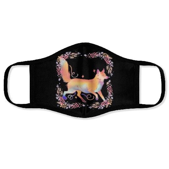 FOX IN FLOWERS Face Masks