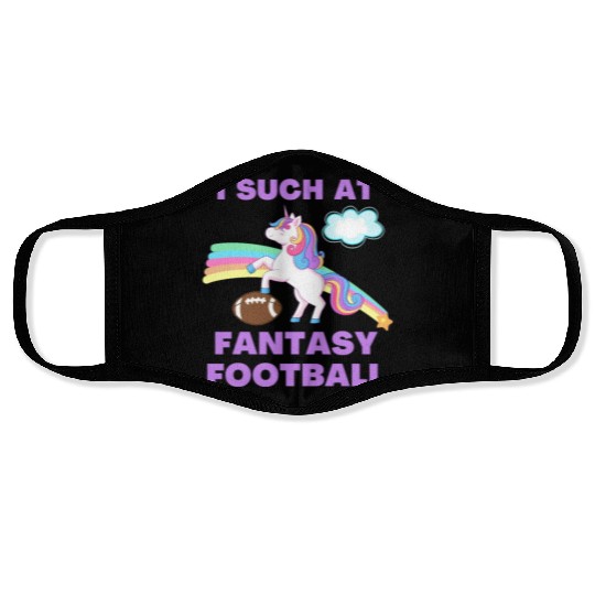 I Suck At Fantasy Football Funny Cute Unicorn Face Masks