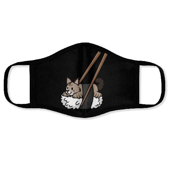 Maine Cat Nigiri Sushi Face Masks