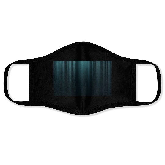 Elegant Teal Blue Theater Cinema Curtain Pattern Face Masks