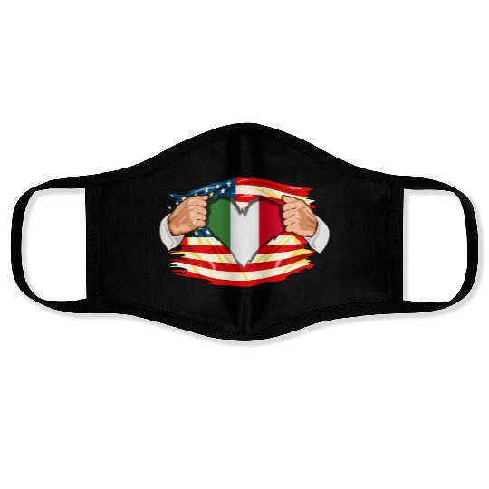 Italians Who Live in America Italy Flag Face Masks