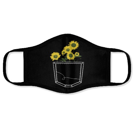 sunflower in my pocket Face Masks for women