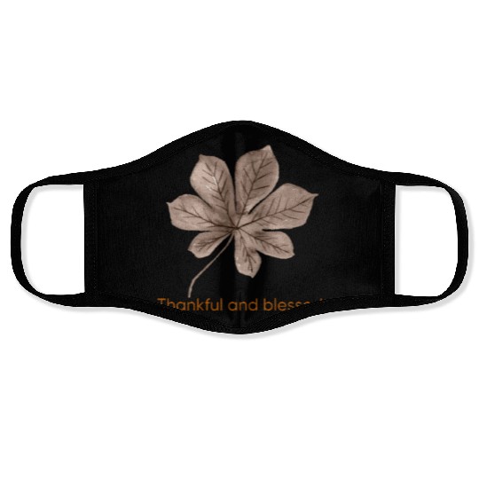 THANKFUL AND BLESSED THANKSGIVING design style Face Masks