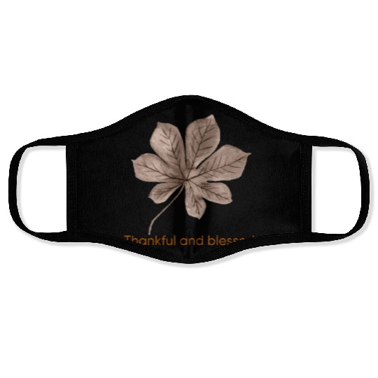 THANKFUL AND BLESSED THANKSGIVING design style Face Masks