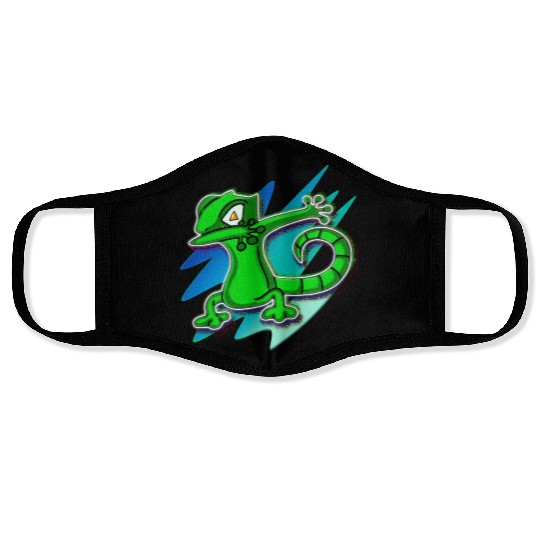 Dabbing Gecko - Jack O Lantern Eyes Face Masks