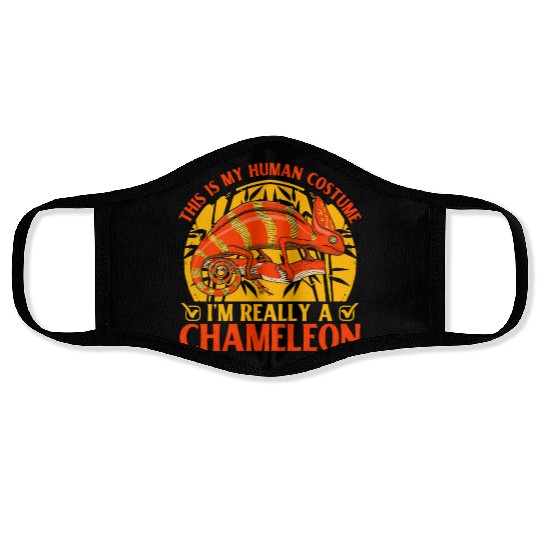 This is my Human Costume I'm really a Chameleon Face Masks