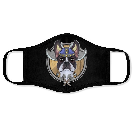 Boston Terrier I Valhalla I Viking Face Masks