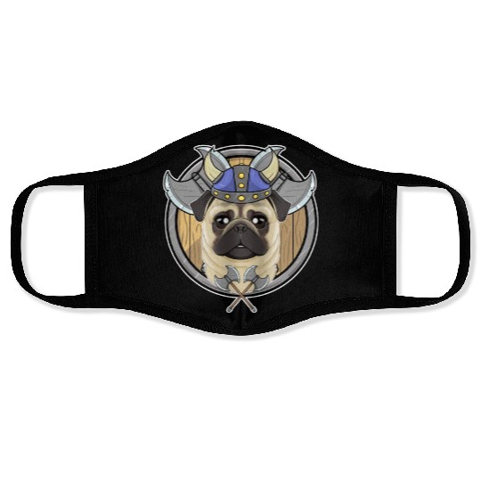 Pug I Valhalla I Viking Face Masks
