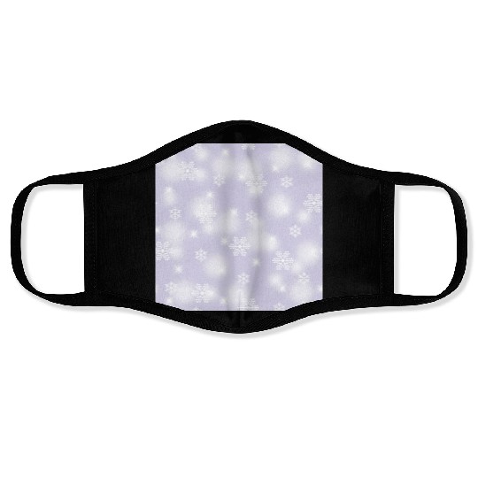 Lavender Snowflakes Pattern Face Masks
