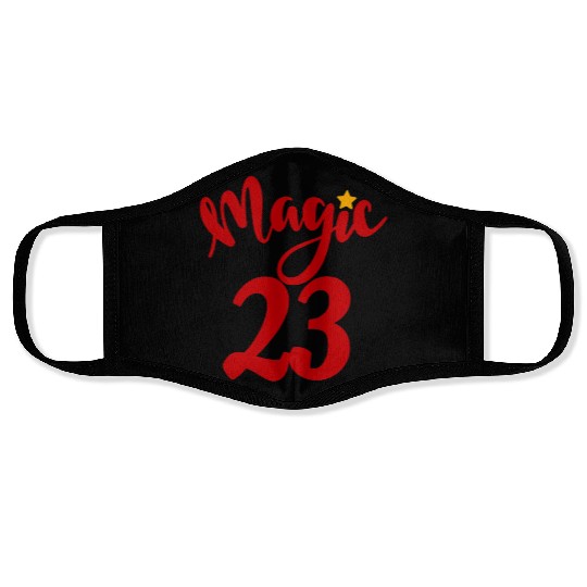 Magic 23 red number Face Masks