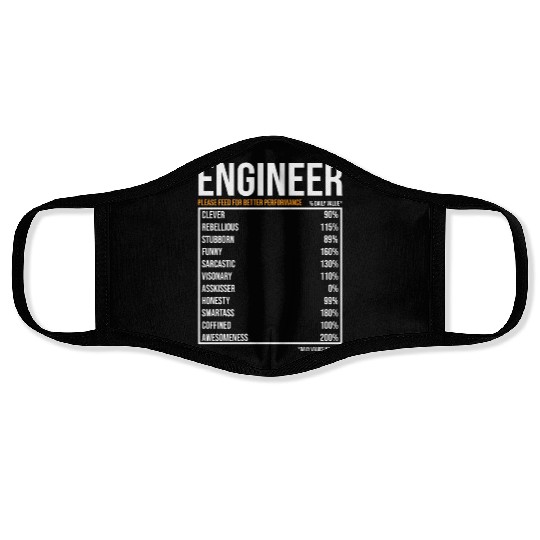 Engineer Daily Value funny Engineer Face Masks