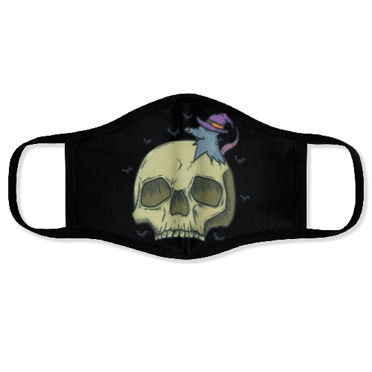 Halloween Bone Head with Witch Mouse Face Masks