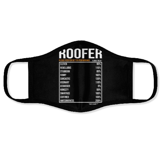 Roofer Daily Value funny Roofer Face Masks