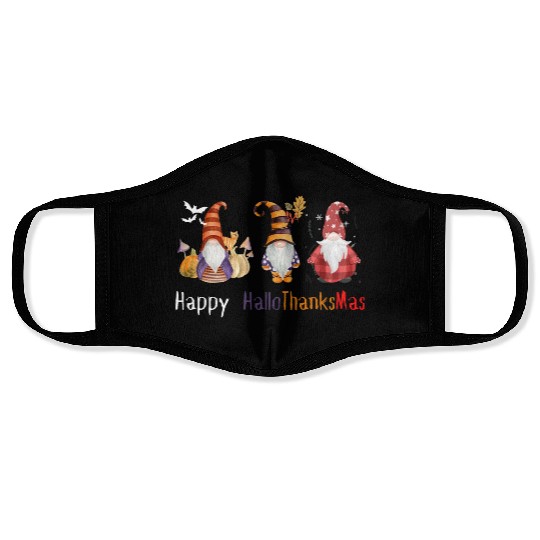 happy hallo thanksmas Thanksgiving gnome Funny Face Masks